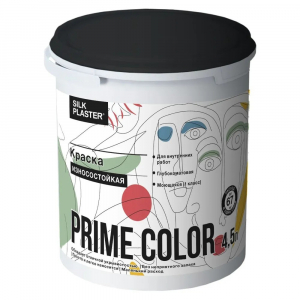Краска PRIME COLOR износостойкая белая БАЗА А 4,5л фото