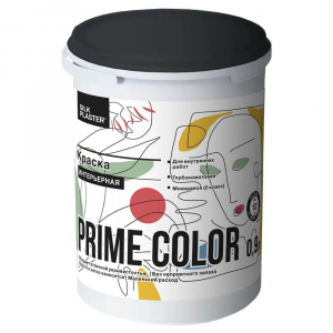 Краска PRIME COLOR интерьерная Белая БАЗА А 0,9л фото